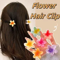 Flower Hair Claw Hawaiian Gradient, Mini Fashion Hair Clips for Women Baby Girls, Crab Barrette Headwear Hairpin Accessories - Image 2