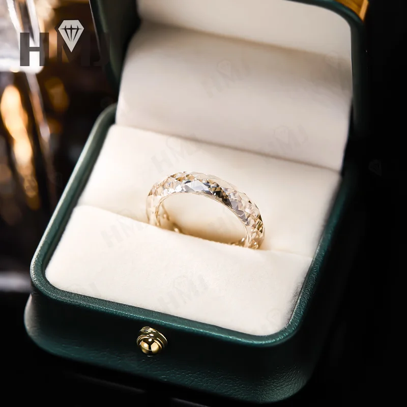 Rubin-Daumenring, voller Moissanit, grün, champagnerfarben, weiß, schwarz, schlichter Ring, Jubiläumsgeschenk mit Zertifikat, kostenlose Halskette – Detail 36