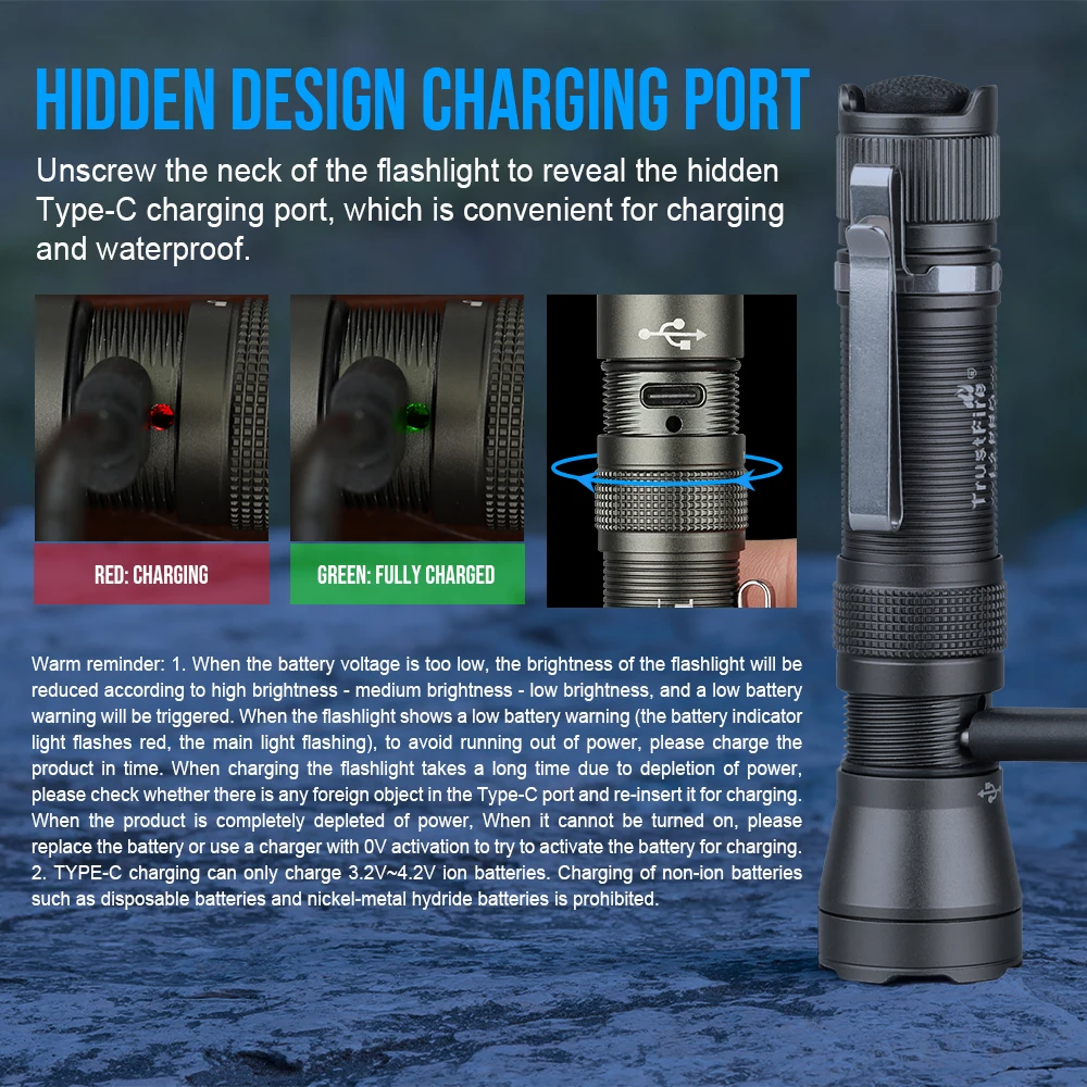 タクティカル懐中電灯Trustfire-L2プロ,ポータブルトーチ,照明