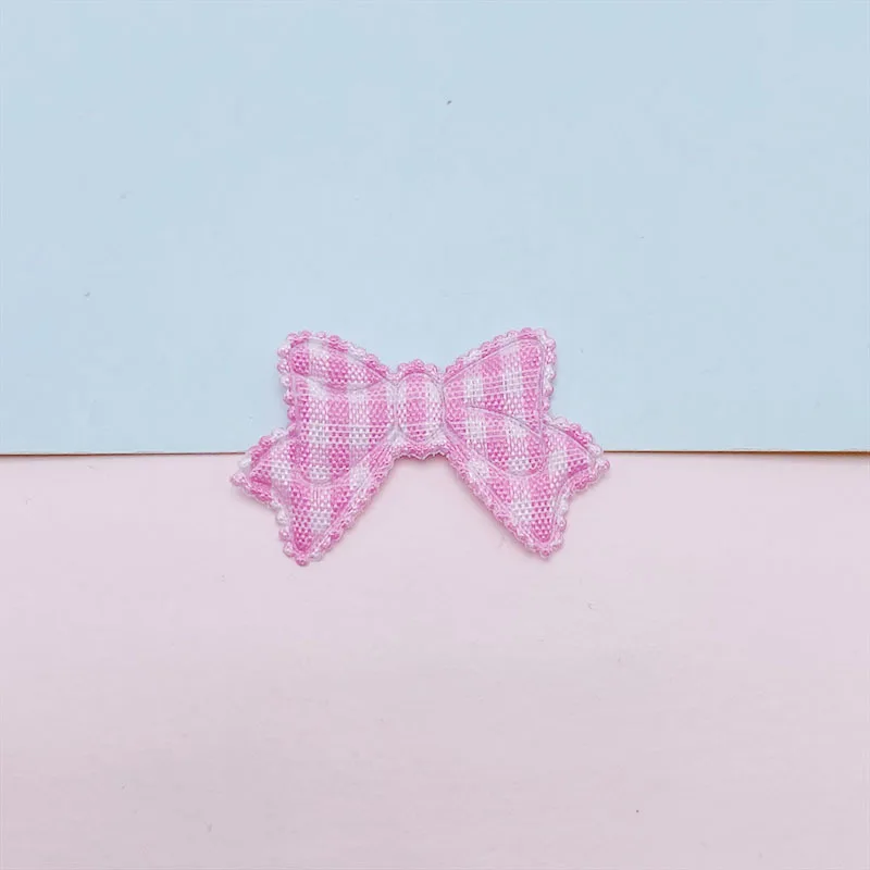 70 Stück Gitter Stoff Herz Bowknot gepolsterte Applikationen für DIY Haars pange Zubehör Kleidungs stück Kopf bedeckung Dekor Patches – Detail 12