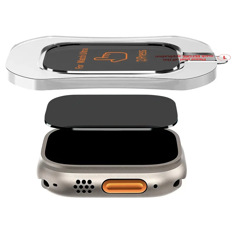 애플 워치용 프라이버시 강화 유리 필름, 정렬 도구 포함, 스크래치 방지 스크린 보호대, iWatch Ultra 49mm, 3-5PCs