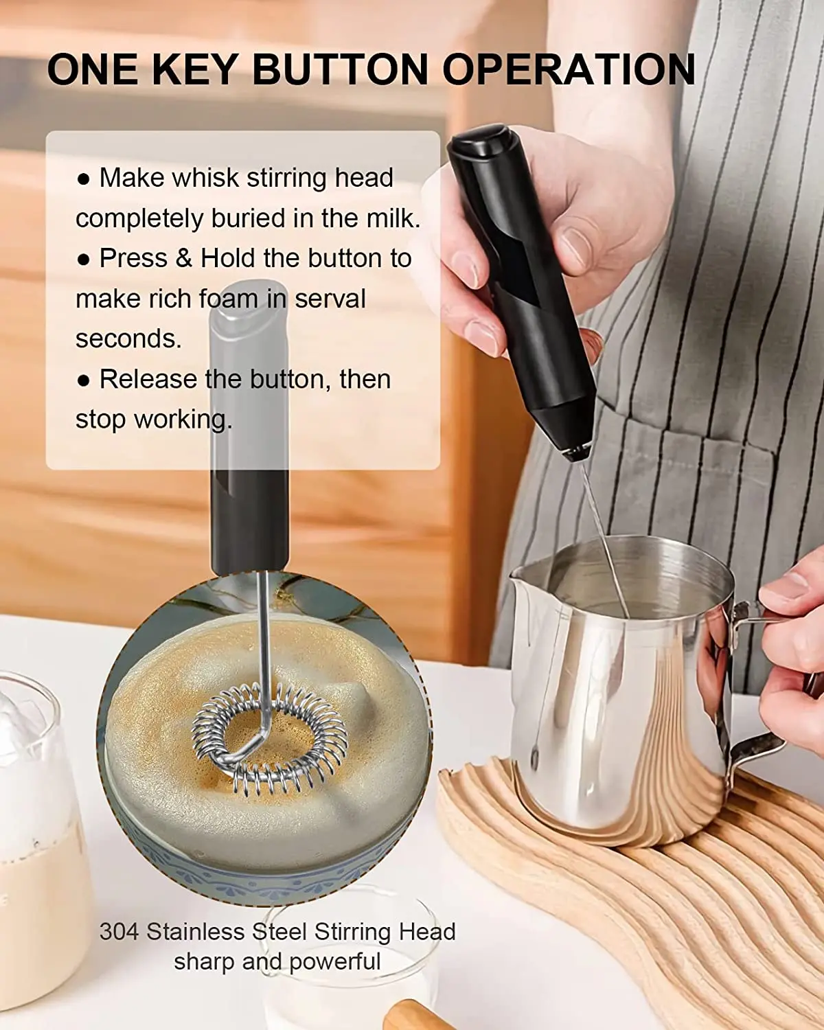 Handheld Coffee Mixer Household Electric Beater Foam Maker