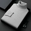 Mens Sweater High Quality Knitted Turtleneck Pullover Slim Fit Long Sleeve Warm Solid Color Casual Woolen Sweater Mens Clothing 1