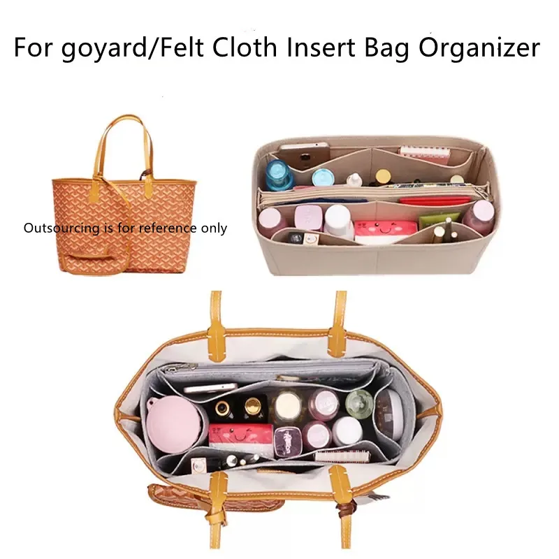 Fits For Goyard Tote Plush Insert Bag Organizer Makeup Handbag With Handle  Travel Inner Cosmetic Mommy Bags - Cosmetic Bags & Cases - AliExpress