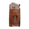 HONEST  Windproof Double Jet Flame Butane Cigar Lighter with Cutter, Refillable Durable Torch for Outdoor Cigars & Pipe Lighting 4