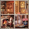 Cutebee Diy Mini Wooden Dollhouse  With Furniture Light Casa Doll House Miniature Count Cat‘s Study For Toys Birthday Gifts 4
