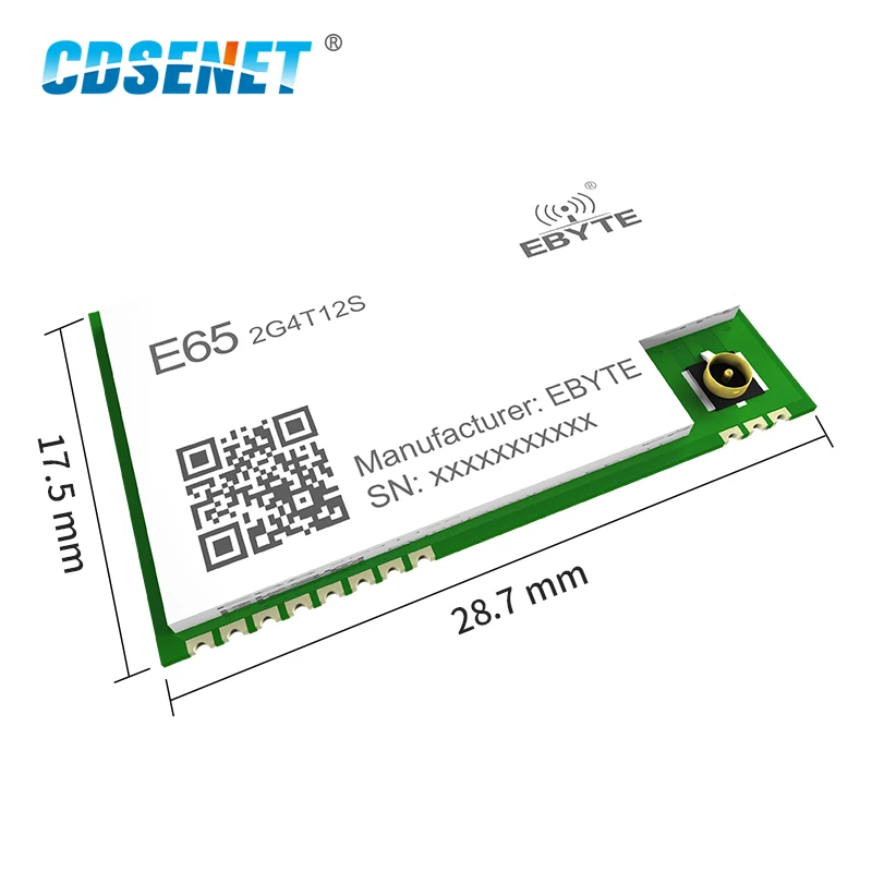 Full Duplex 2.4GHz RF Wireless Serial Module Transceiver 12dBm 800m IPEX Stamp Hole CDSENET E65-2G4T12S Continuous Transmission
