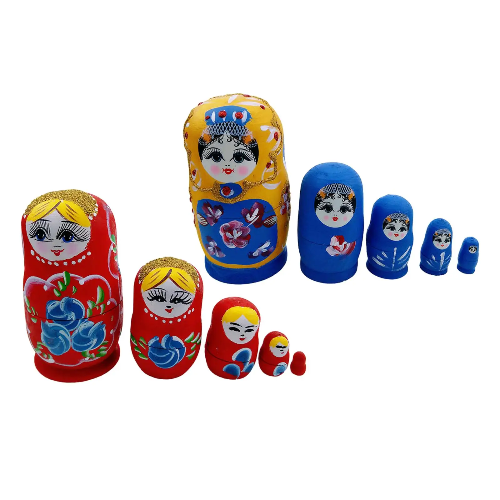 

5x деревянная русская вложенная кукла, детские игрушки, коллекционная Штабелируемая кукла, набор матрешек для настольного дома, праздничное украшение