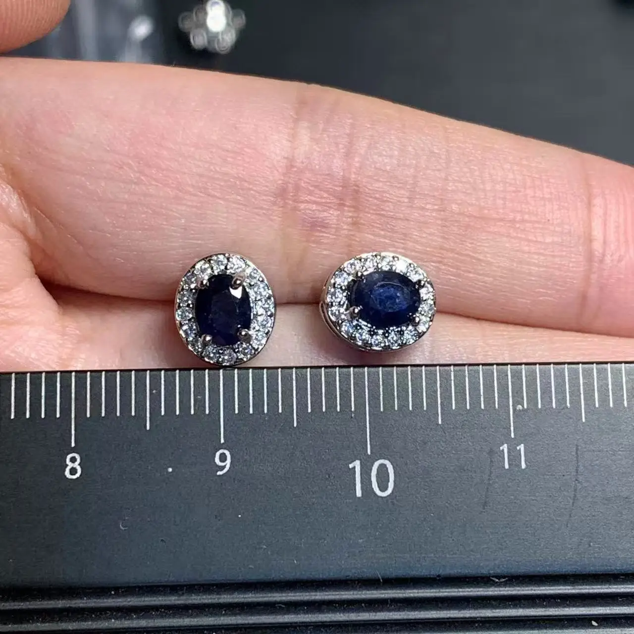 Natural sapphire Gemstone Stud Earrings for Women COPPER Wedding Handmade Jewelry Fashion Gift For Girl New