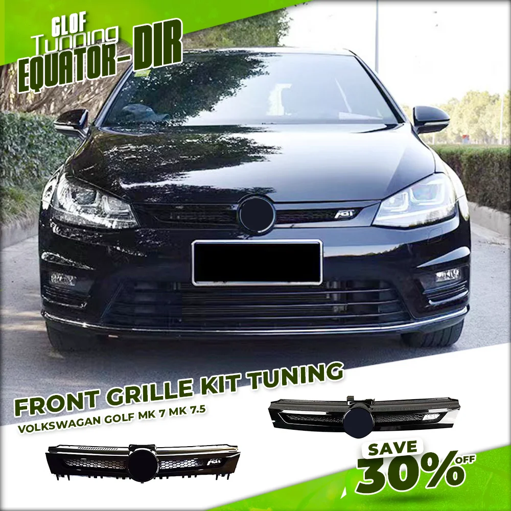 

Equator для VW Golf 7 Rline GTI R 2013-2016 MK7 MK7.5 комплект корпуса для гольфа Airntake решетка из углеродного волокна передний бампер с логотипом ABT