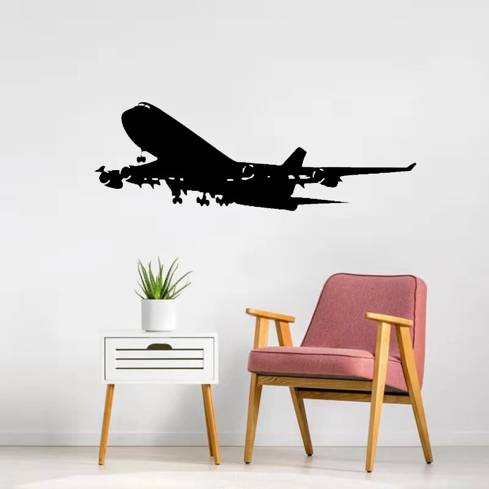 Realistic Aircraft Wall Decals Removable Airplane Vinyl Wall Sticker For Home Kids Room & Living Room Decoration wall stickers wall sticker home decoration accessories