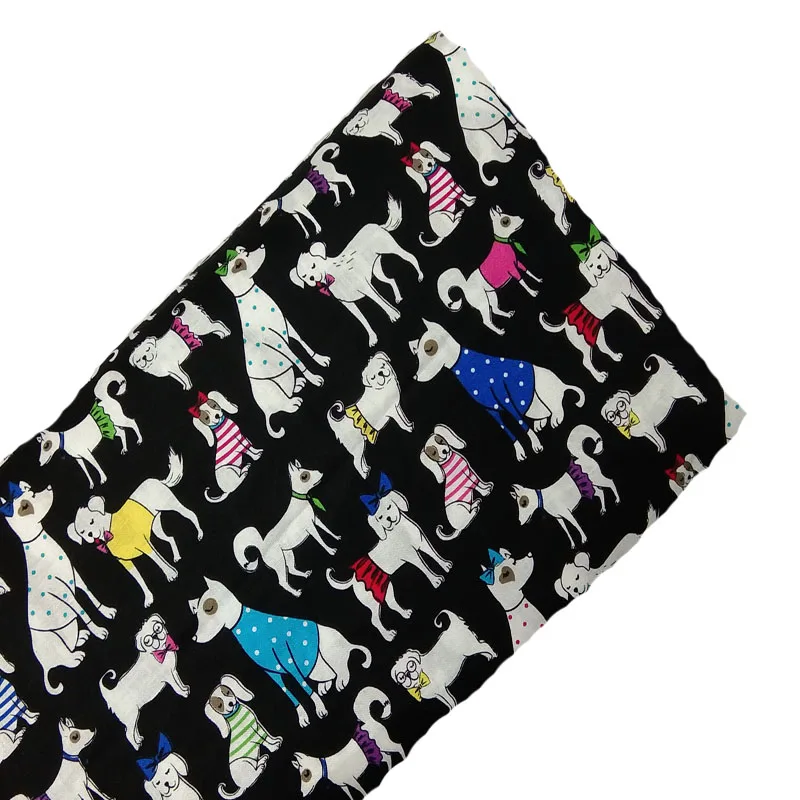 ViaPhil Brand Rainbow Color Cartoon Dog Series Plain Cotton Fabric DIY sewing Clothing Tissue Telas Patchwork