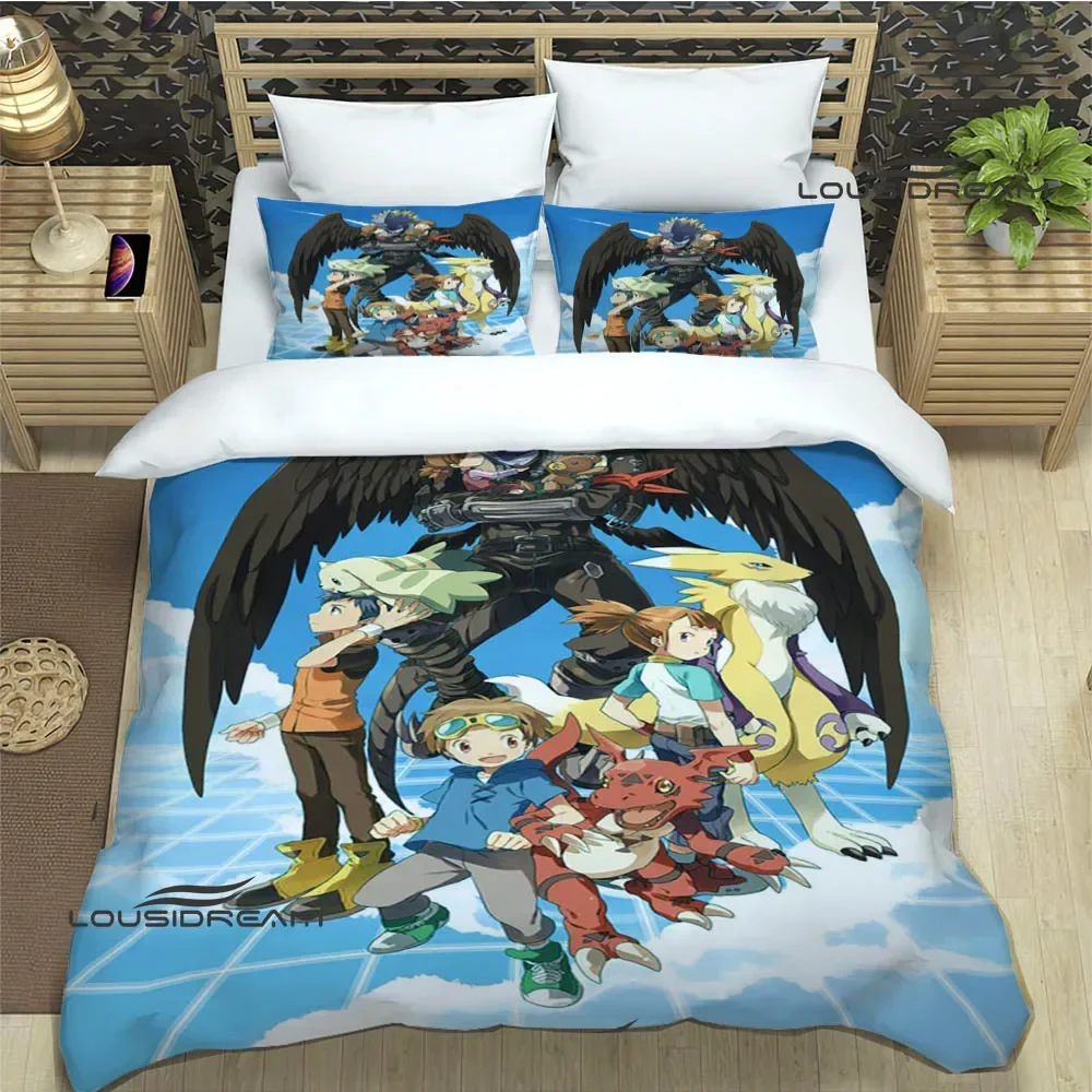Digimon cartoon printed Bedding Sets exquisite supplies set duvet cover bed comforter set bedding set luxury birthday gift 6