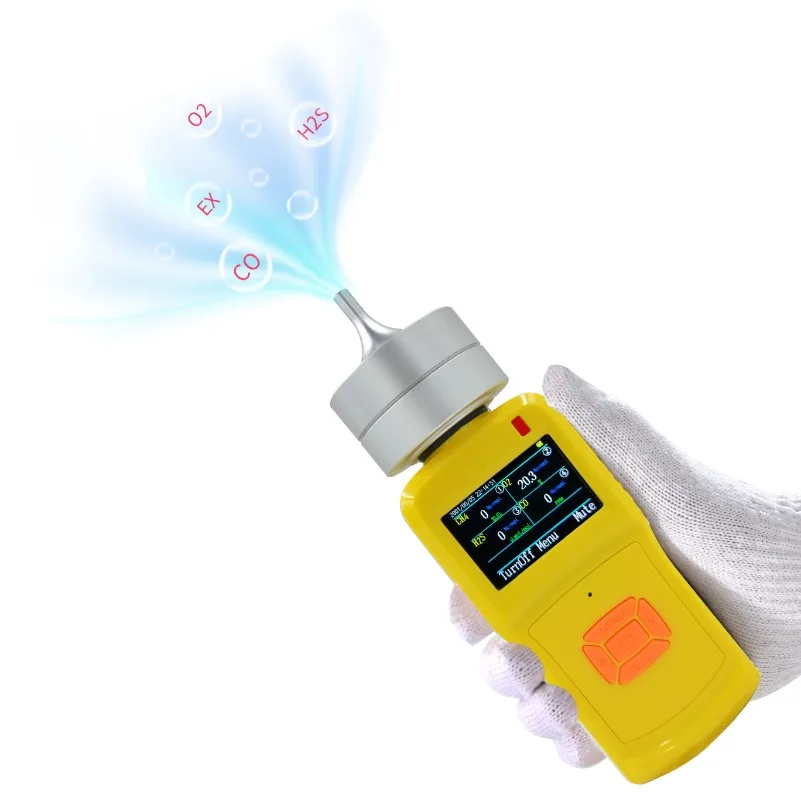 

PPM LEL Radius Pumping Gas Detector CO O2 H2S EX O3 Portable Pump Suction Type 4 In1 Multi Gas Detector with Pump Action