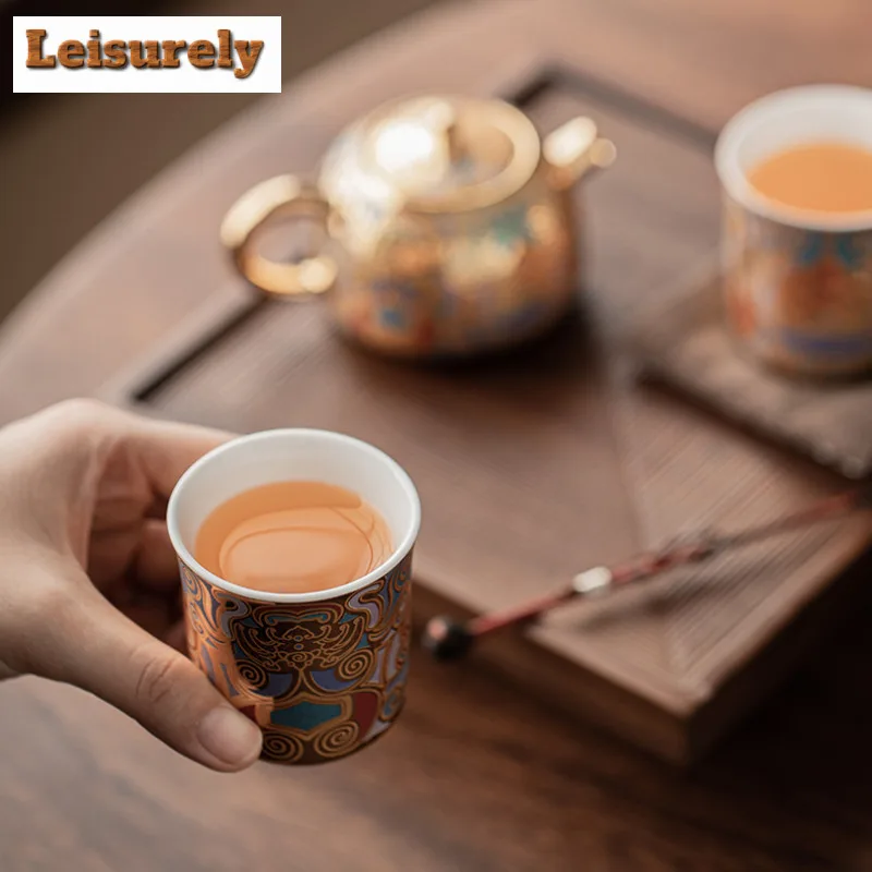 Creative Dunhuang Gilded Xishi Teapot Tea Set Complete Set Elegant Gaiwan Tea Ceremony Set Teapot and Tea Cup Set Teaset Craft
