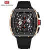 MINI FOCUS Student Tonneau Dial Military Silicone Strap Youth Sport Clock Quartz Watches for Men's Chronograph Wristwatch 0399G 1