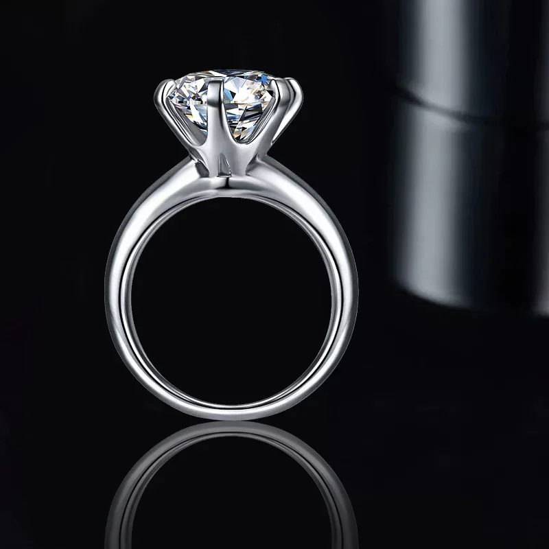 Sparking 5CT Moissanite Rings For Women Engagement Wedding Band 925 Sterling Silver Classic Romantic 6 Claws Ring Jewelry Gift 2