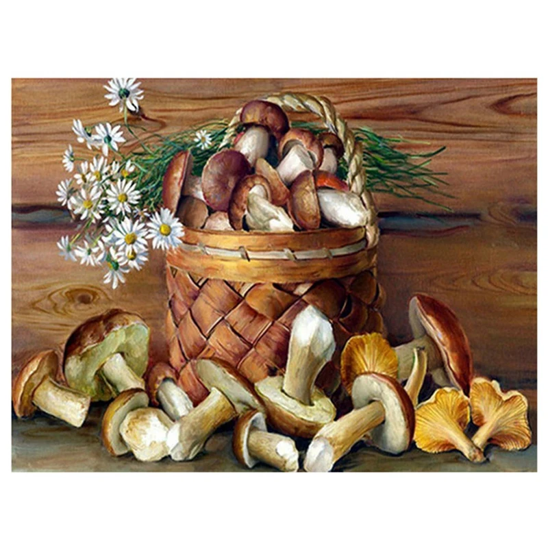 

Круглая алмазная живопись «сделай сам», набор для алмазной вышивки, алмазная живопись с узором в виде грибов