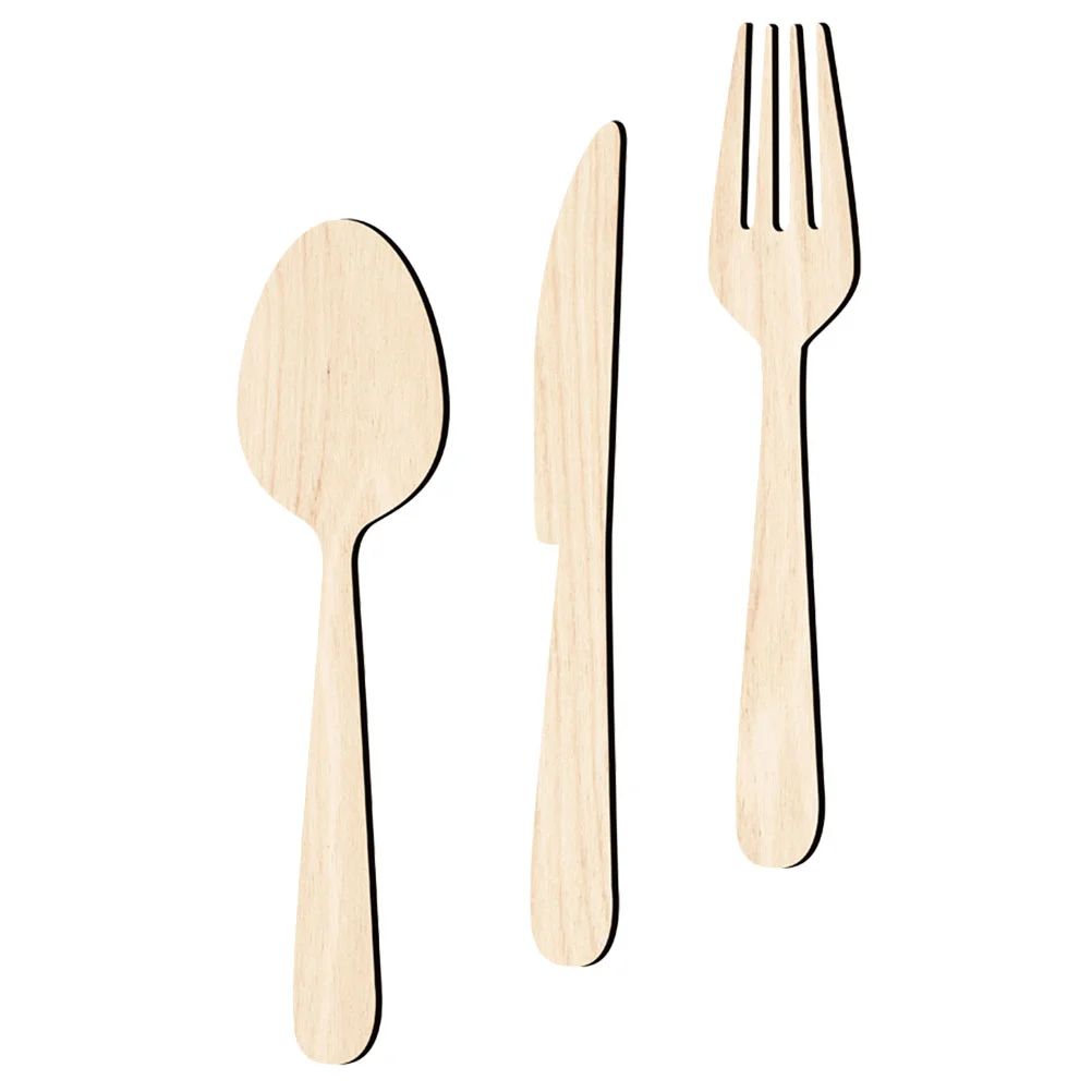 

1 Set of Wooden Wall Utensils Decor Household Kitchen Decor Decorative Kitchen Sign