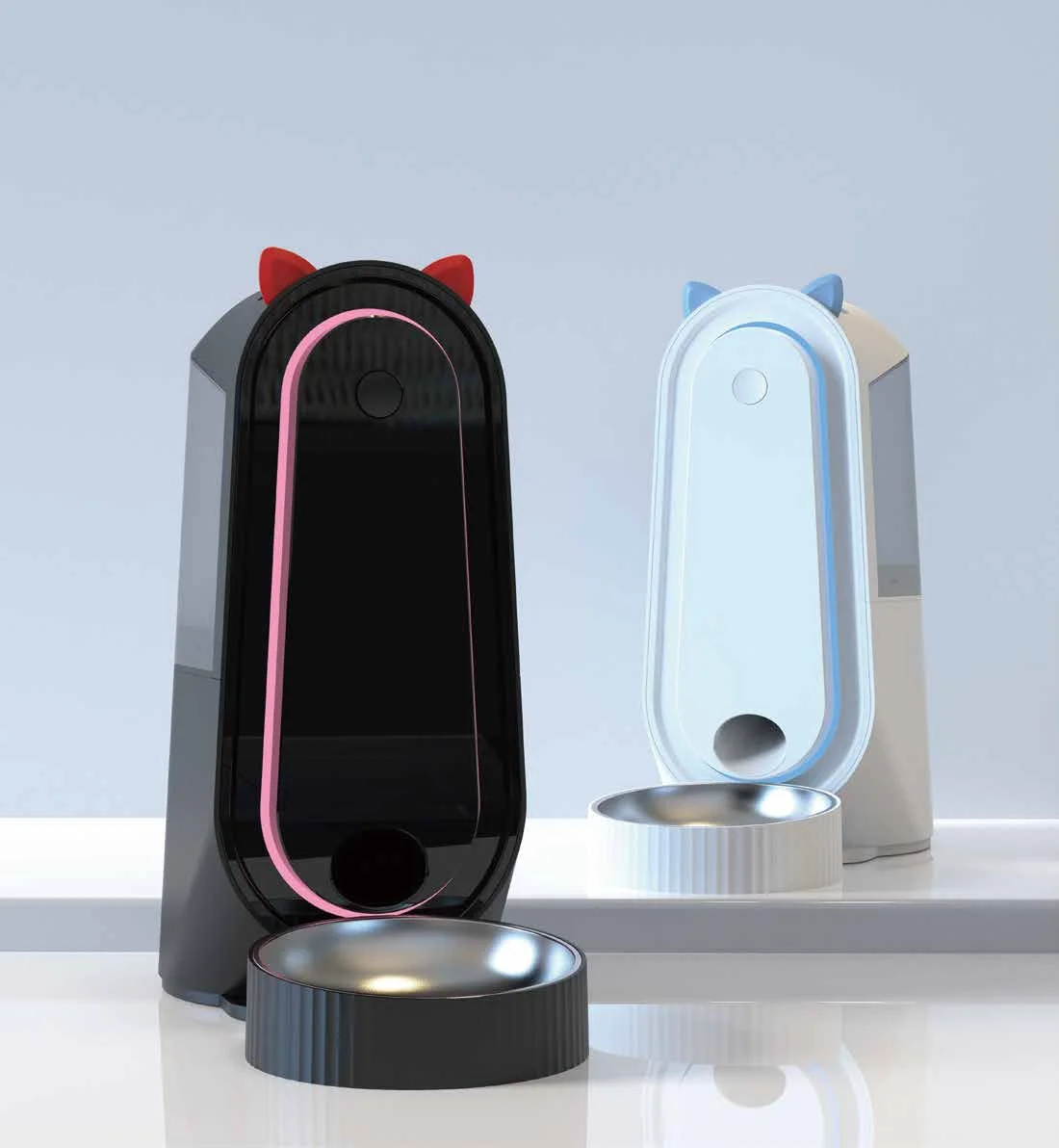 New Design Pet Feeder with Lovely Cat Ears App Remote Control Feeder for Cats Dogs Smart Feeder