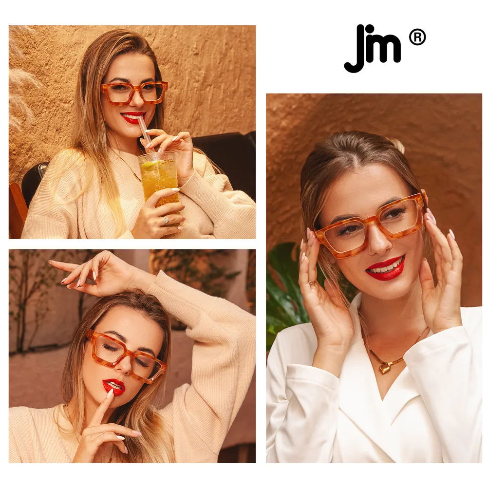 Reading Glasses JM Square Blue Light Blocking for Women Men Presbyopic