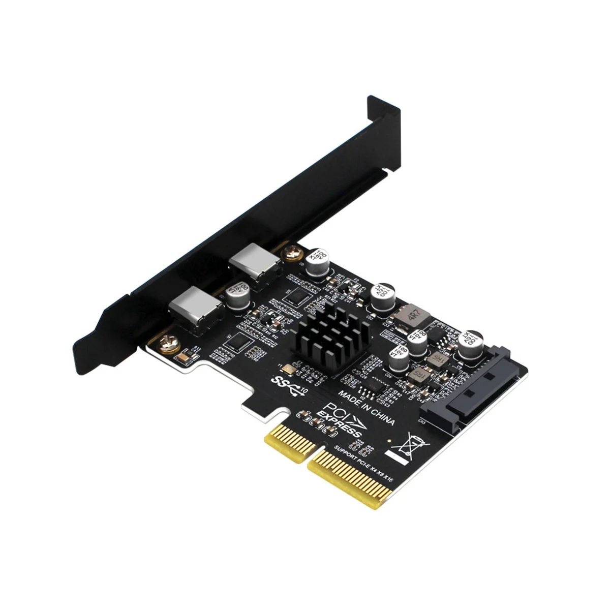 

Pcie к USB3.1 Расширительная карта Dual Type-C 10 Гбит/с, 15 контактов, адаптер Pci 3,0, адаптер для настольного ПК