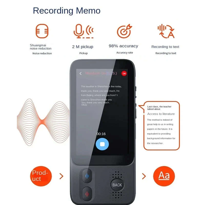 S10 Instant Voice Translator Portable 138 Language Smart Translator Supports Voice Recording Photo Offline Translation
