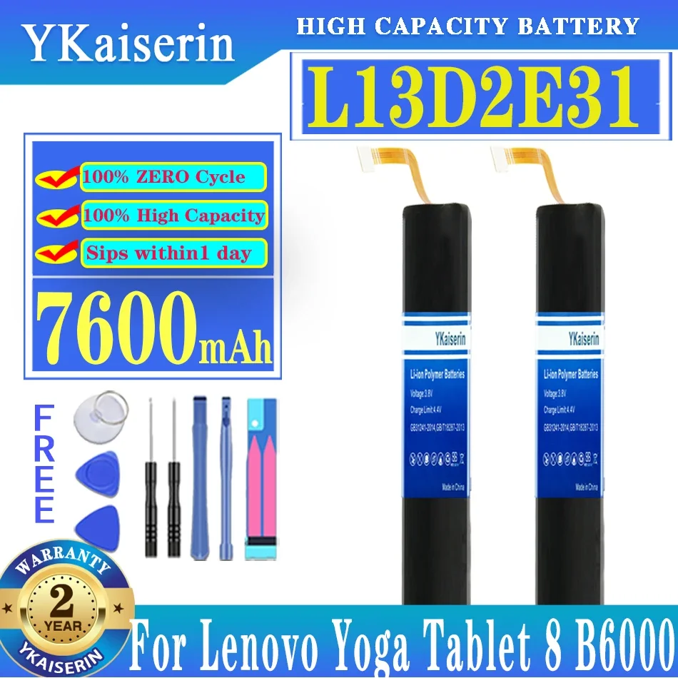 Tablet Battery L13D2E31 L13C2E31 7000mAh For Lenovo Yoga Tablet 8 B6000 B6000-H B6000-F 60044 60043