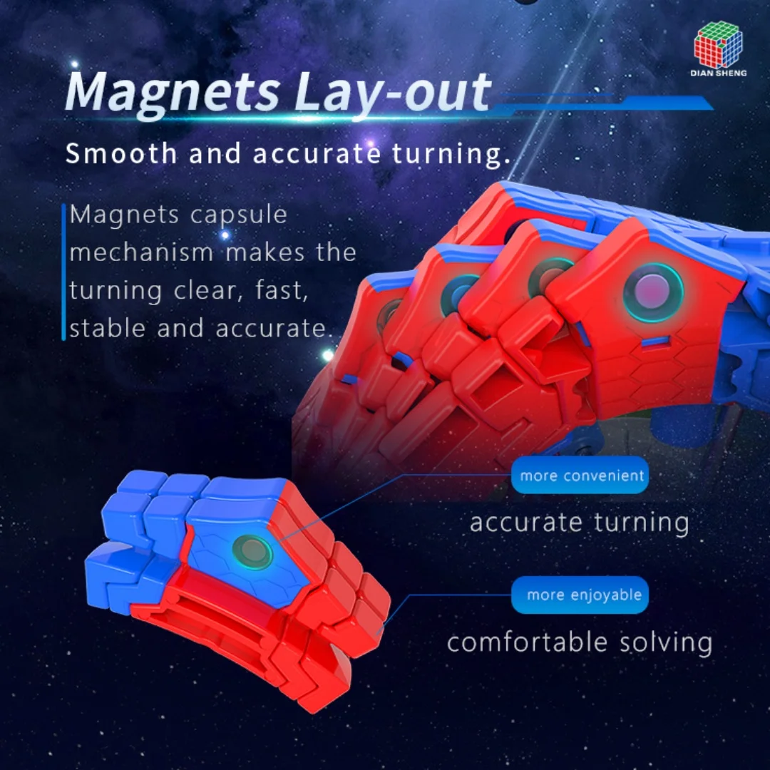 디안셩 프리미엄 갤럭시 75M 마그네틱 7x7x7 메가민크스 큐브 스피드 큐브 마그네틱 교육용 장난감 어린이 선물 퍼즐 장난감