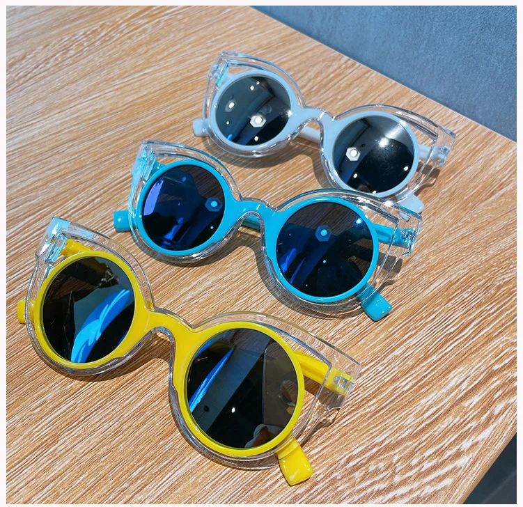 New Children Colors Fashion Round Cool Sunglasses Boys Girls Vintage Sunglasses Sunscreen UV Protection Classic Kids_voghion.com