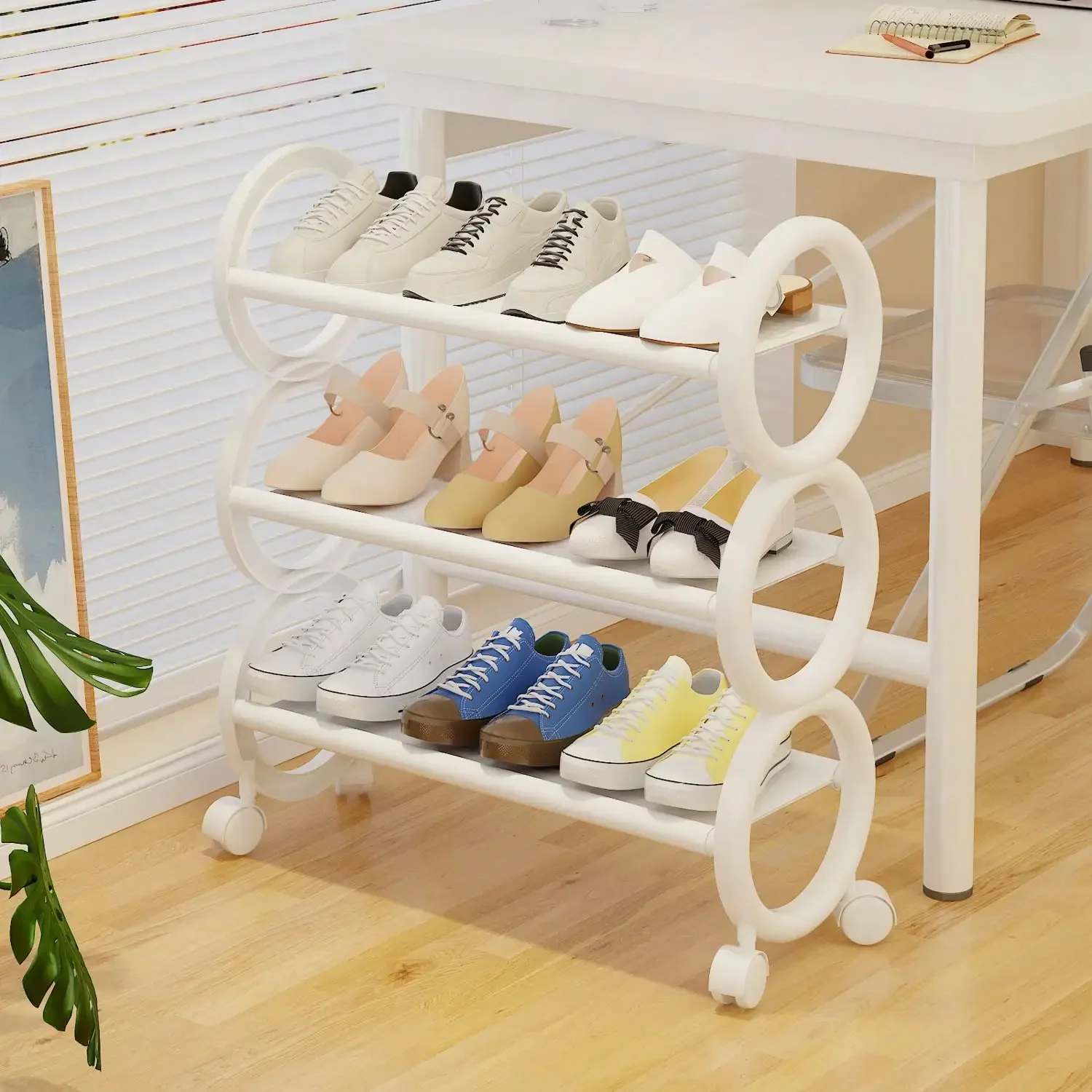 3/4Tiers Multi-functional Minimalist Shoe Racks Removable Storage Rack Dustproof and Waterproof Shoe Organizers Shelves