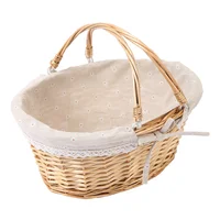 Picnic Basket Wedding Ceremony Decorations Woven Willow Wicker Flower Hanging Candy Child 1