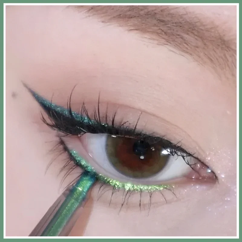 Eyeliner Pencil Shiny Chameleon Green Gold Purple Glitter Eye Shadow Lying Silkworm Pen Waterproof Beauty Cosmetics Women Makeup