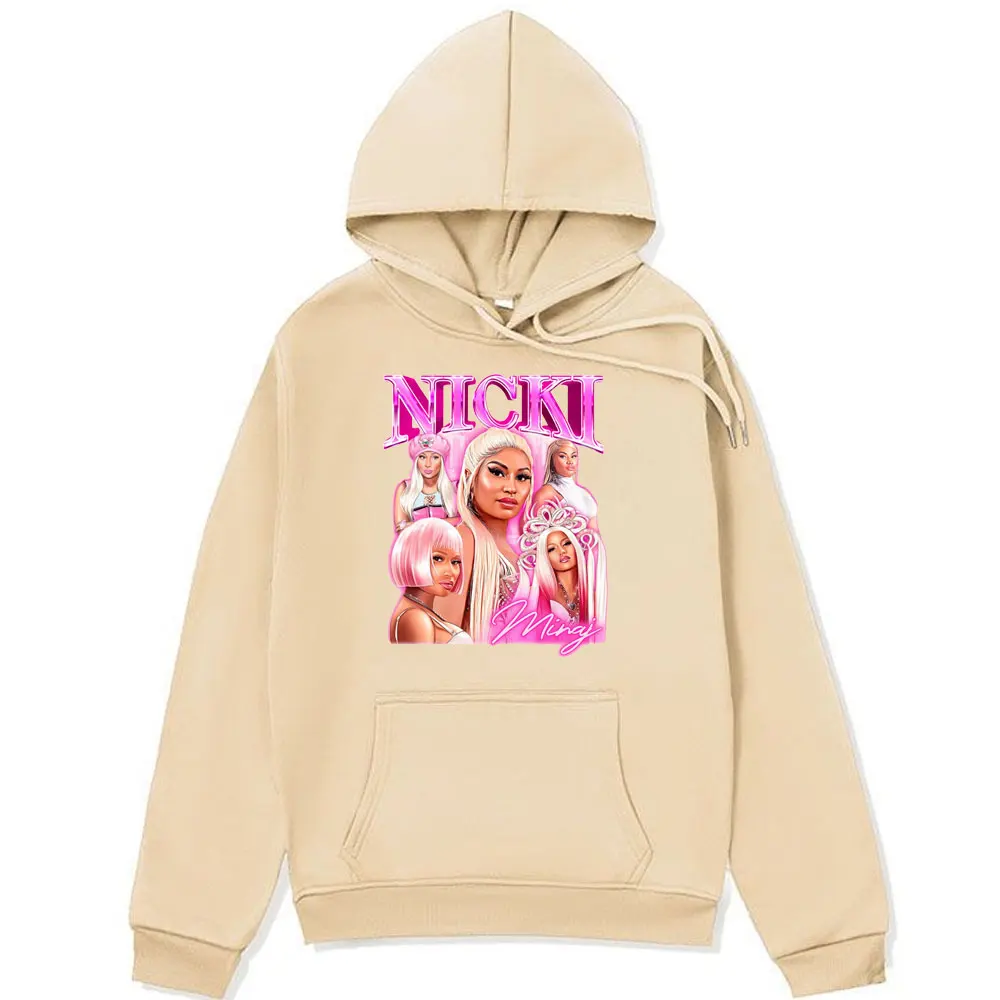 Rapper Nicki Minaj Pink Friday 2 Album Double Sided Print Hoodie Male Hip Hop Fashion  Men Women Sweatshirt Oversized Streetwear