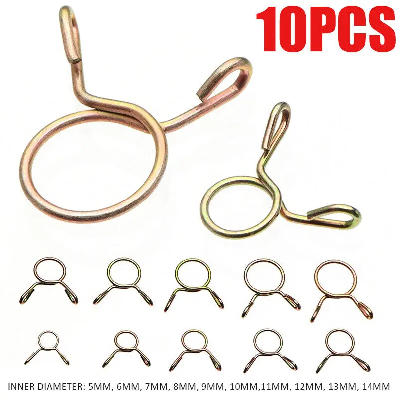 102050pcspetrolhosespringclamps514mmZincPlatedPipeClips
