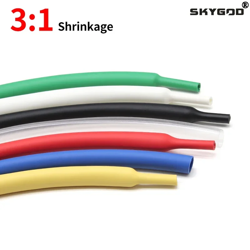 Heat Shrink Tube 1M 3:1 Diameter 1.6/2.4/3.2/4.8/6.4/7.9/9.5/12.7/15.4/19.1/25.4/30/39/50mm Double Wall Glue Tube