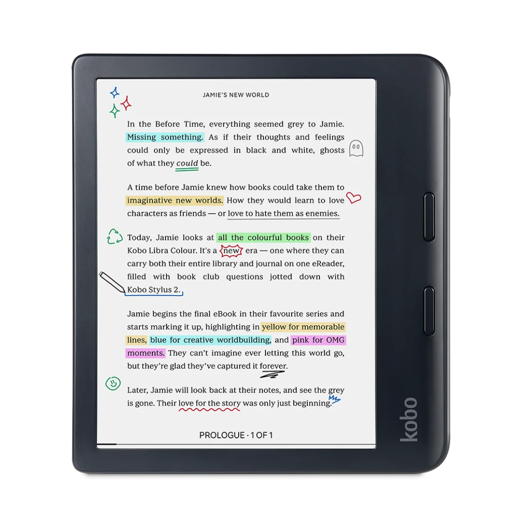 7&rdquo; Kobo Libra Colour eReader Glare-Free Colour E Ink Kaleido&trade; 3 Display Dark Mode Option Audiobooks Waterproof