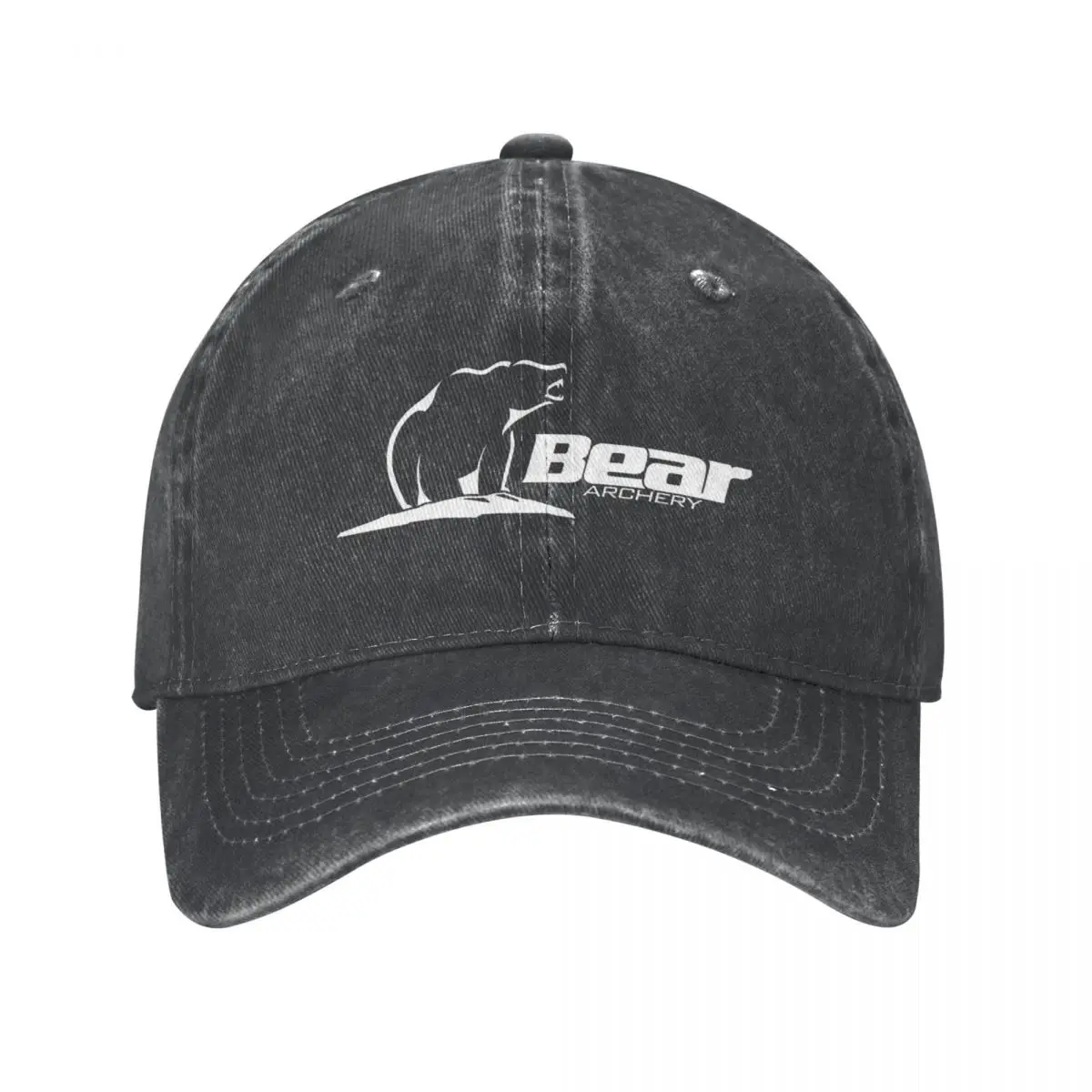 Fashion Bear Archery Logo Baseball Cap Unisex Style Distressed Cotton