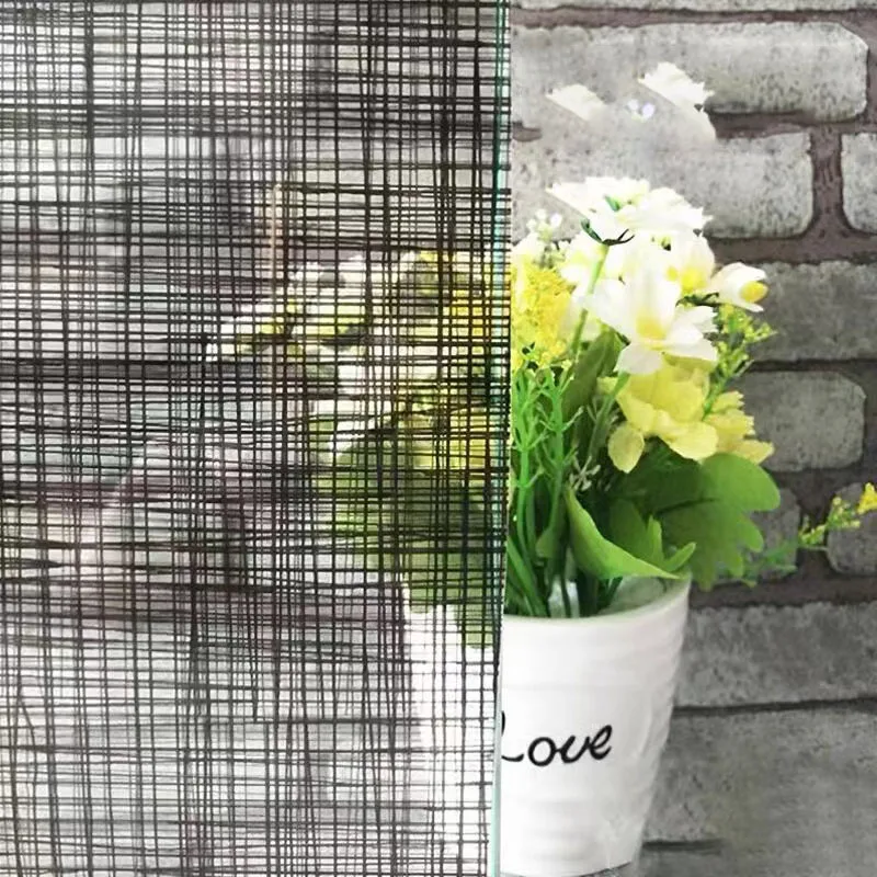 Black white line glass film PET mesh glass film, privacy protection decoration, self-adhesive waterproof and explosion-proof