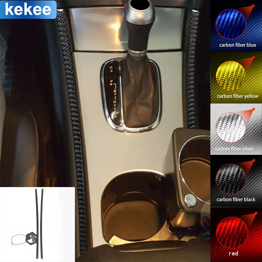 

For Mercedes C Class W203 2005 2006 2007 Gear Box Side Trim Strip Tuning Real Carbon Fiber Stickers Car Interior Accessories