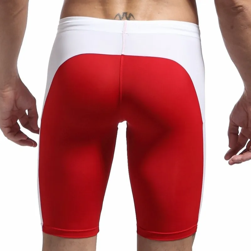 Men Swimsuit Tight Swimming Trunks Quick Dry Pool Swim Shorts Training Swimwear for Men Surfing Pants Jammer Beachwear