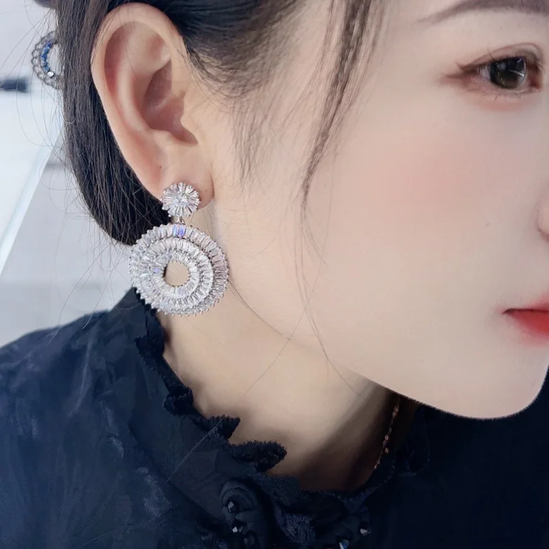 Silver Needle European and American Big Earrings Exaggerated Design High Sense Earrings New Personality Fashion Earrings Series