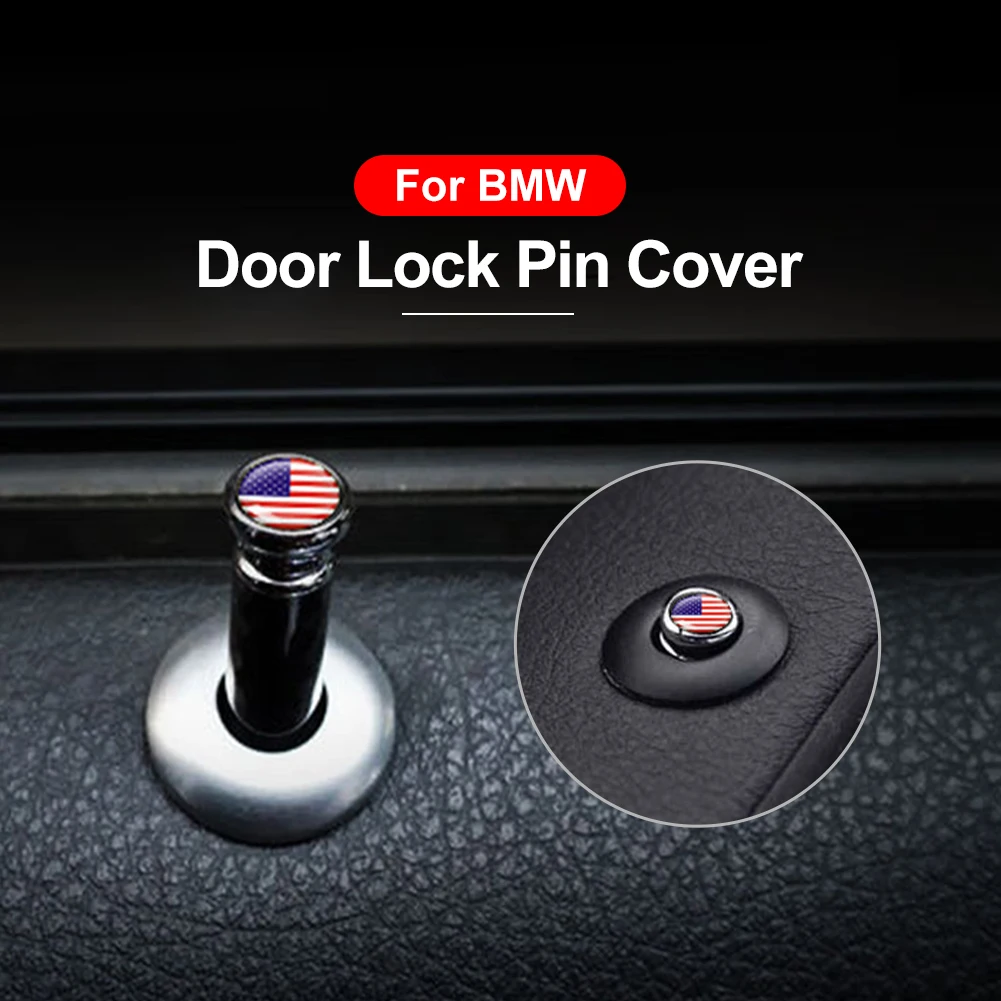 4PcsDoorLockKnobCarbonFiberCarDoorLockPinCoverDecorativeCap