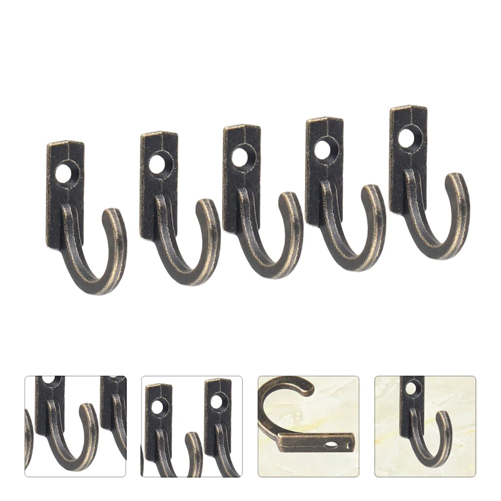 

20 Pcs Small Hook Wall Mounted Clothes Hanger Decor Metal Organizer Hooks Vintage
