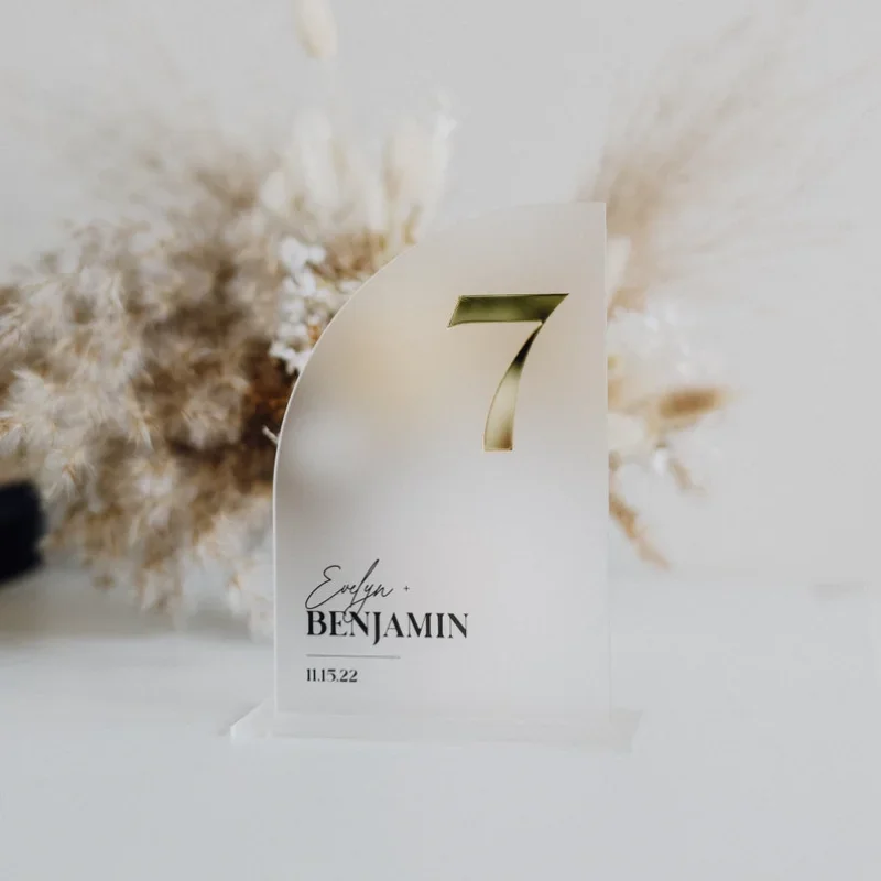 Half Arch Layered Luxe Acrylic Table Numbers Wedding Table Numbers Wedding Centerpieces Tables Names