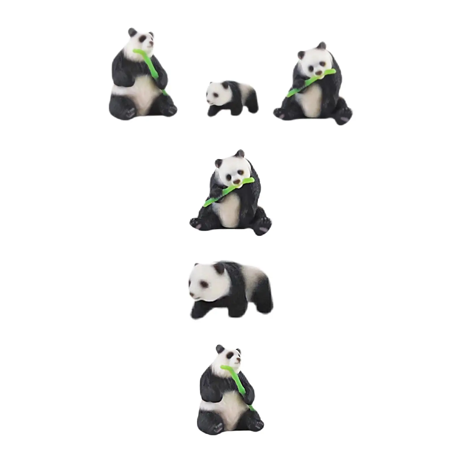 

Миниатюрные фигурки панды масштаб 1:64, цветочные растения, фотокартина вручную, крошечные панды, декоративная модель, аксессуары
