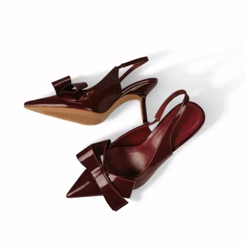 Butterfly-Knot High Heels Women Sandals Pointed Toe Slingbacks for Summer Office & Wedding Wear women slingback sandals women high heels shoes women dress shoes