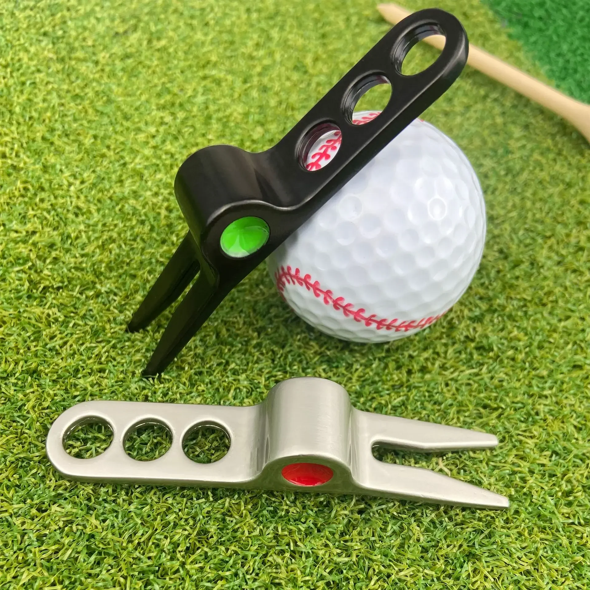 1PCS  Golf Divot tool Zinc Alloy Pitchfork Turf Tool