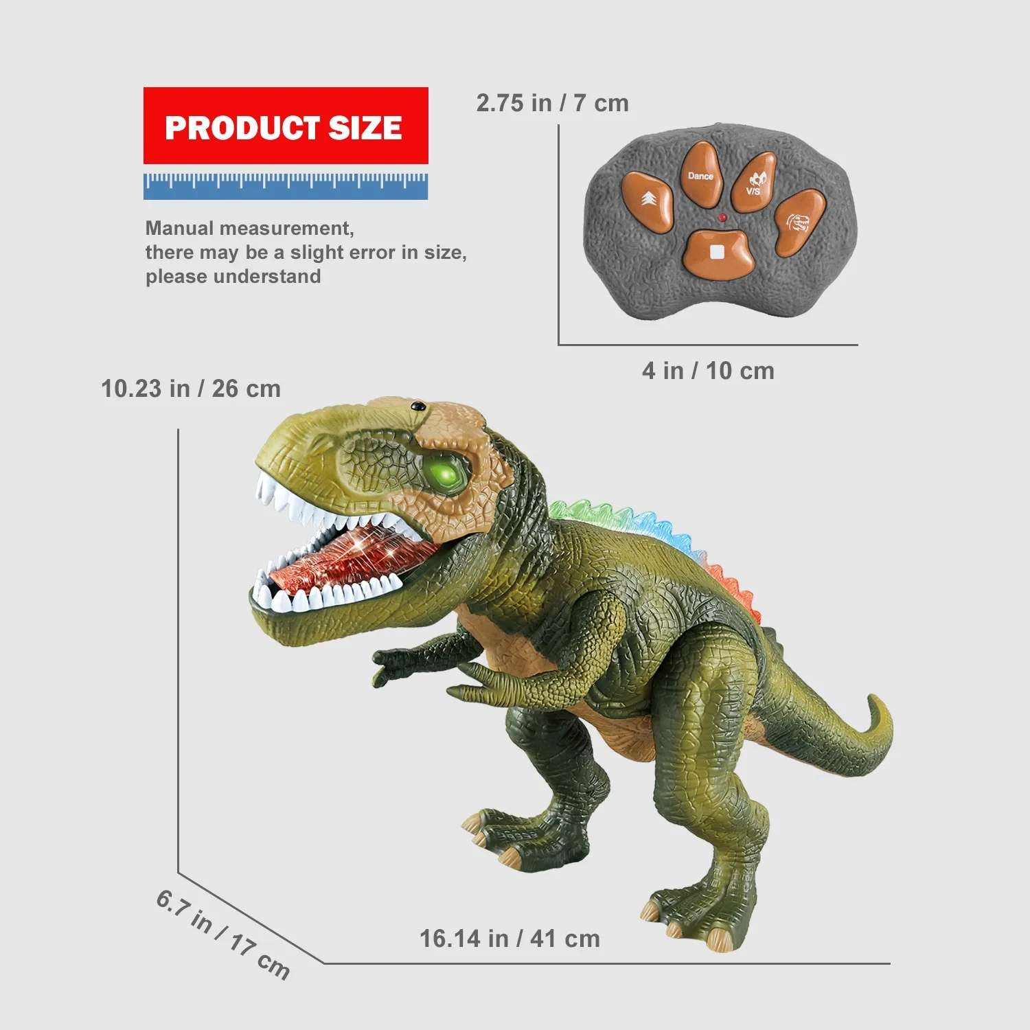 어린이를위한 RC 공룡 자동차 장난감 원격 제어 로봇 시뮬레이션 T-Rex Verisimilitude 소리 어린이를위한 소년 소녀 어린이 선물