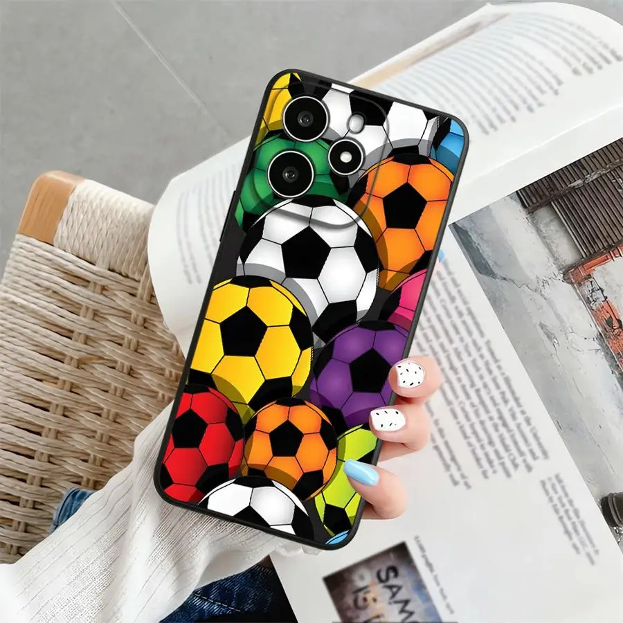 Black Cartoon Football Soft Phone Cover Case